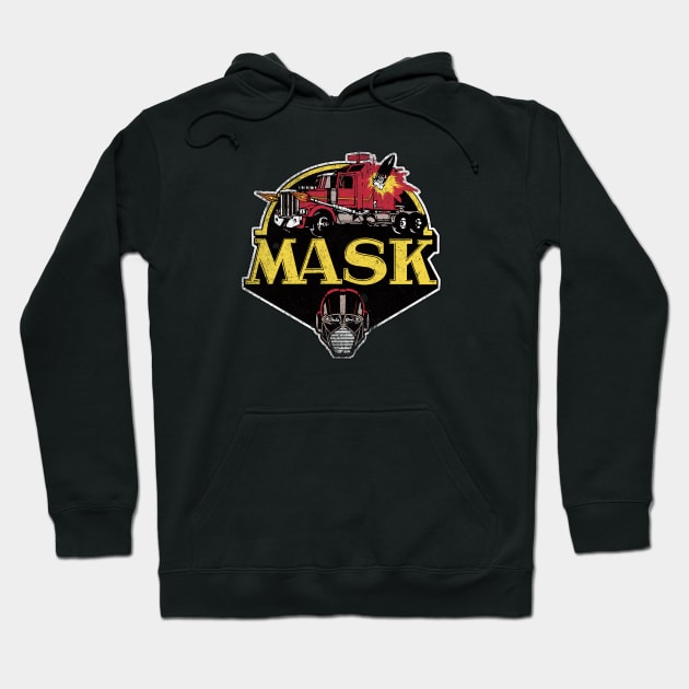 Vintage Mask Armored Strike Design Hoodie by Cultture